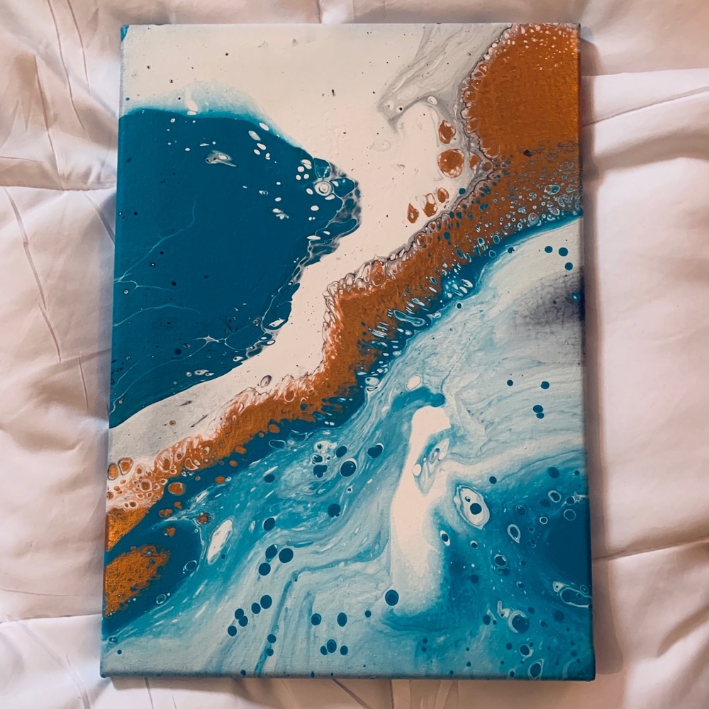Acrylic painted wall art on canvas 13 x 18 inches